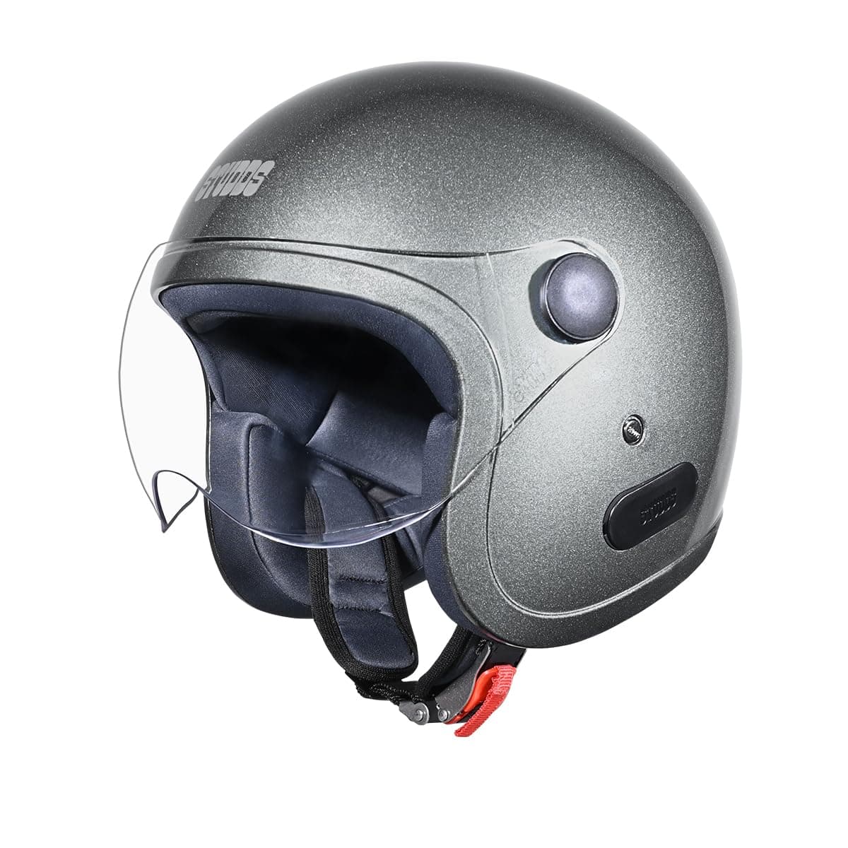 Studds Jet Open Face Helmet, ISI Certified, Chopper Visor, Gun Grey, Medium