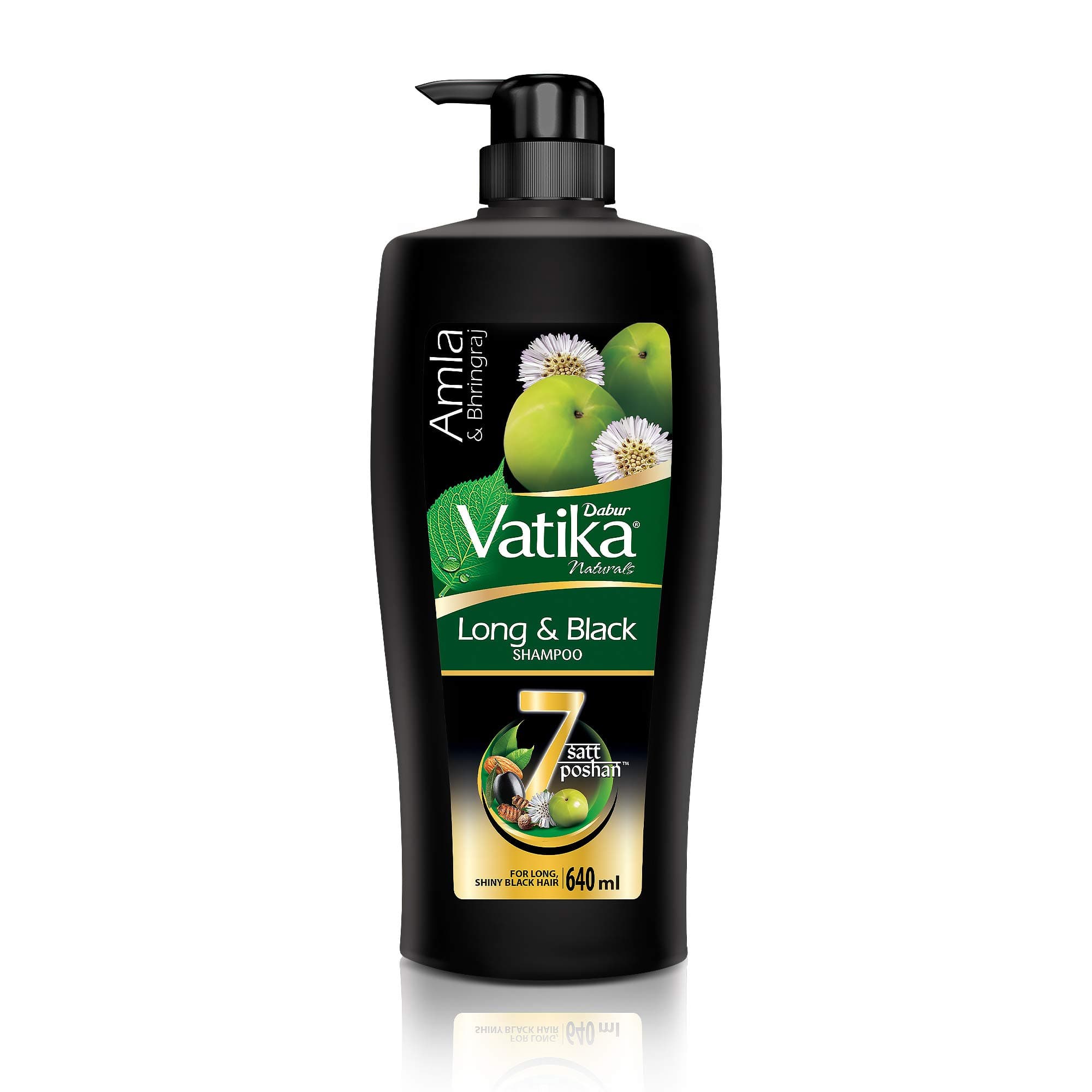 Dabur Vatika Long & Black Shampoo 640ml (Amla & Bhringraj)