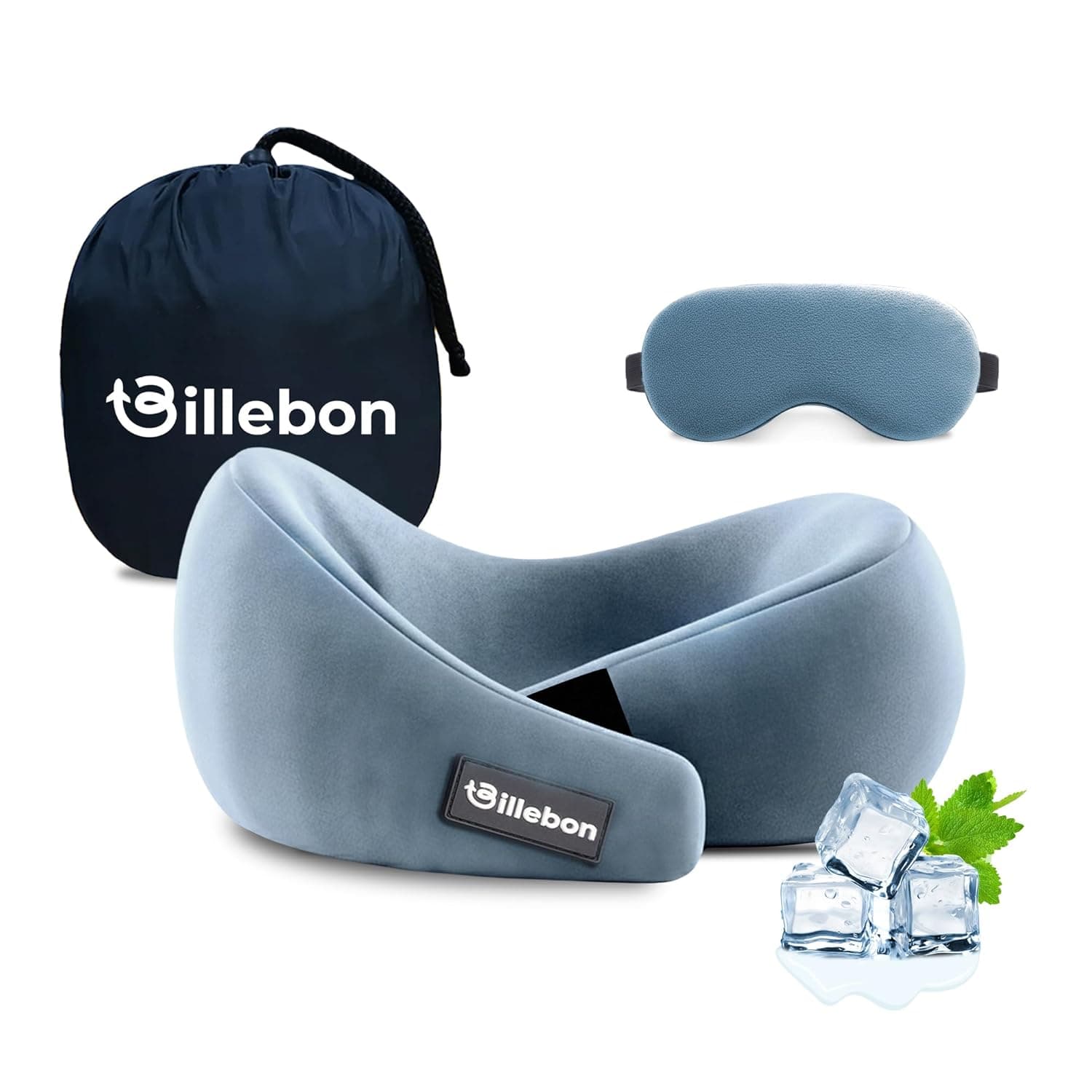 Billebon Gel Infused Memory Foam Neck Pillow, Travel Pillow with Adjustable Velcro Straps, Neck Pillow for Travelling & Flight Travel, Ergonomic Support for Comfort & Pain Relief(Grey Combo) at ₹559 (72% Off) – Amazon