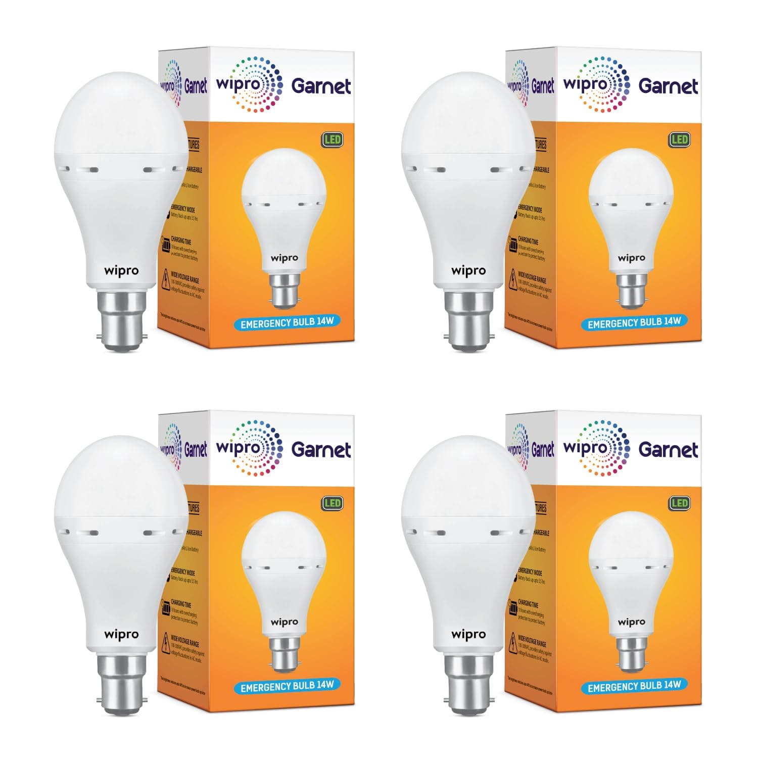wipro Garnet 14W LED Emergency Bulb | Cool Day White…