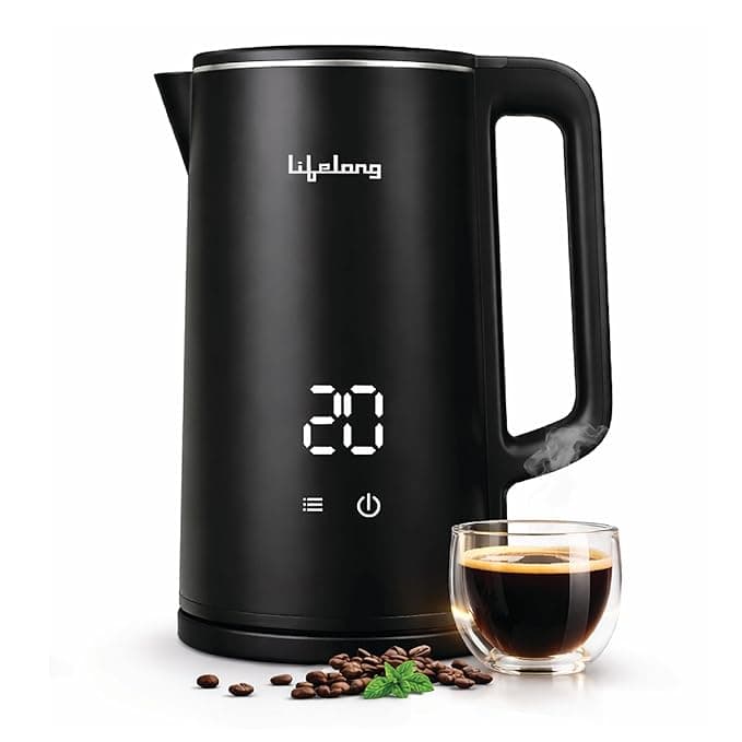Lifelong Electric Kettle 1.8L 1350W (4 Preset Modes, Temperature Display, LLDEK02) at ₹1,499 (38% Off) – Amazon