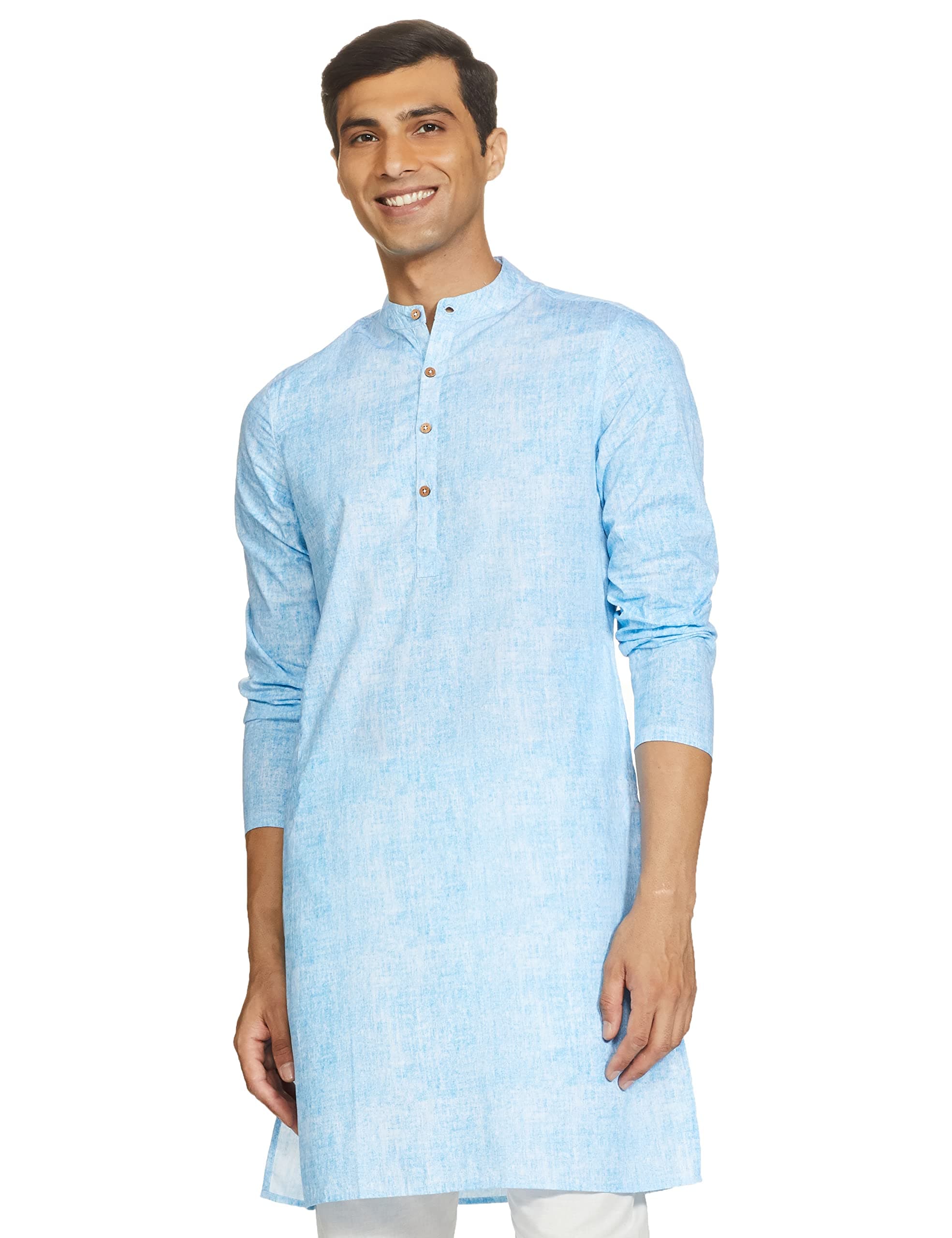 Amazon Brand Symbol Men's Cotton Printed Long Kurta