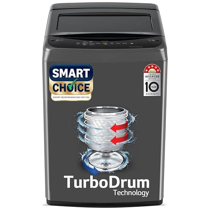 LG 7Kg 5 Star Smart Inverter Top Load Washing Machine (T70VBMB1Z, Turbodrum) at ₹18,980 (31% Off) – Amazon