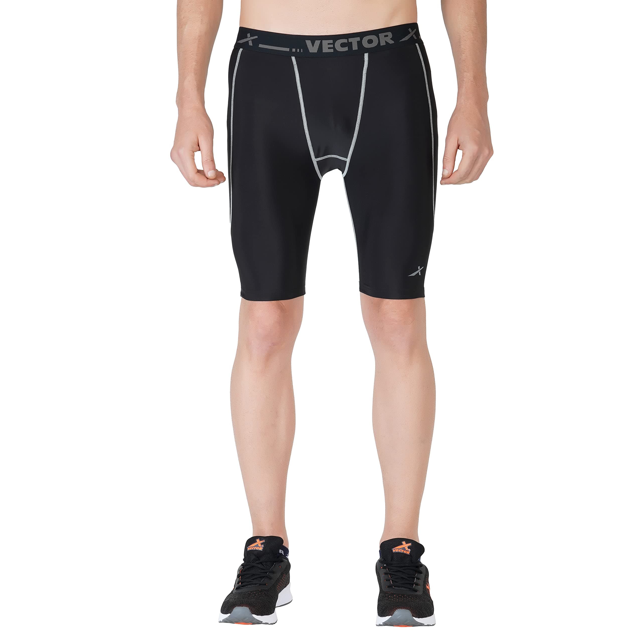 Vector X OMS-142 Compression Shorts with Abdo-Guard Pocket (Black)