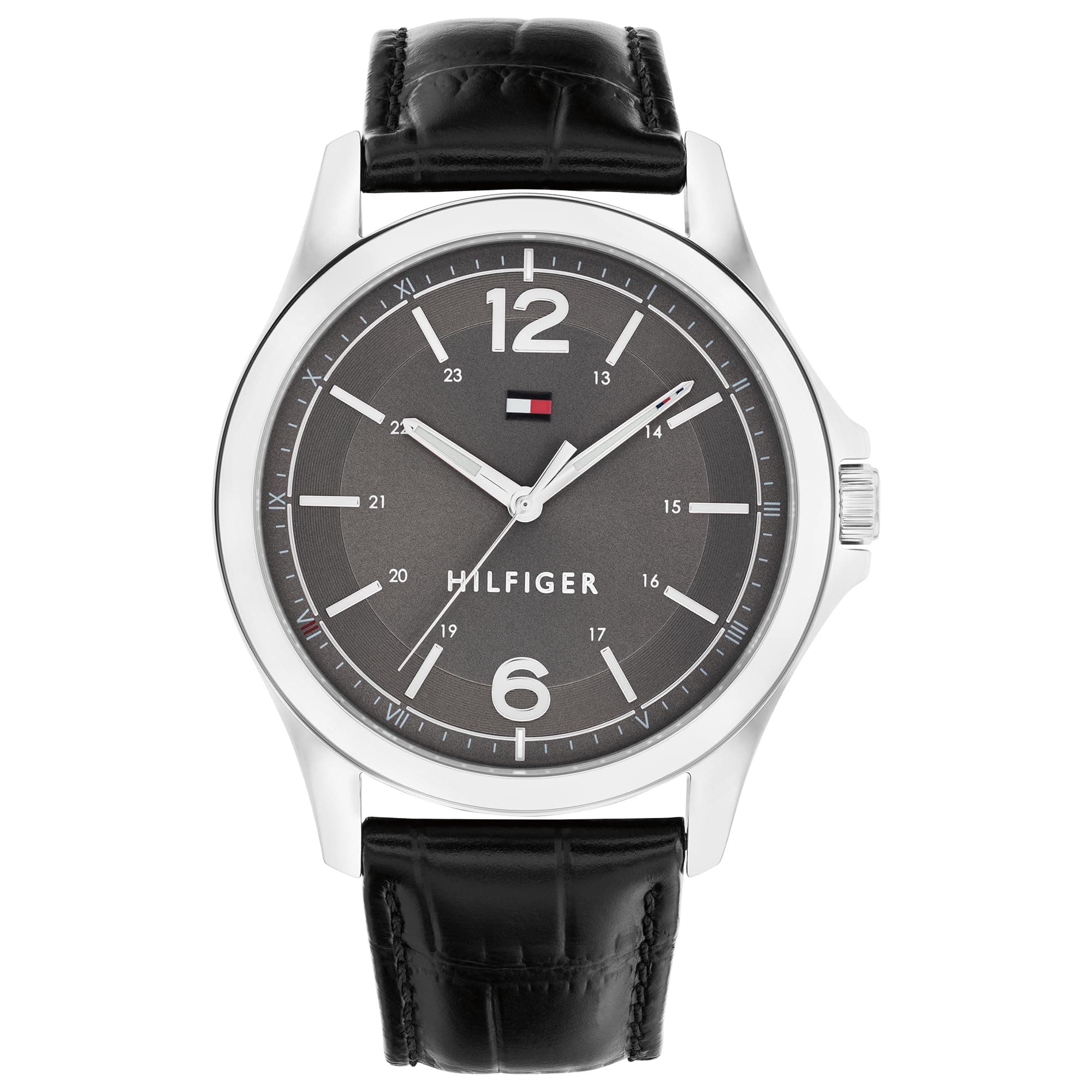 Tommy Hilfiger Analog Grey Dial Leather Watch for Men