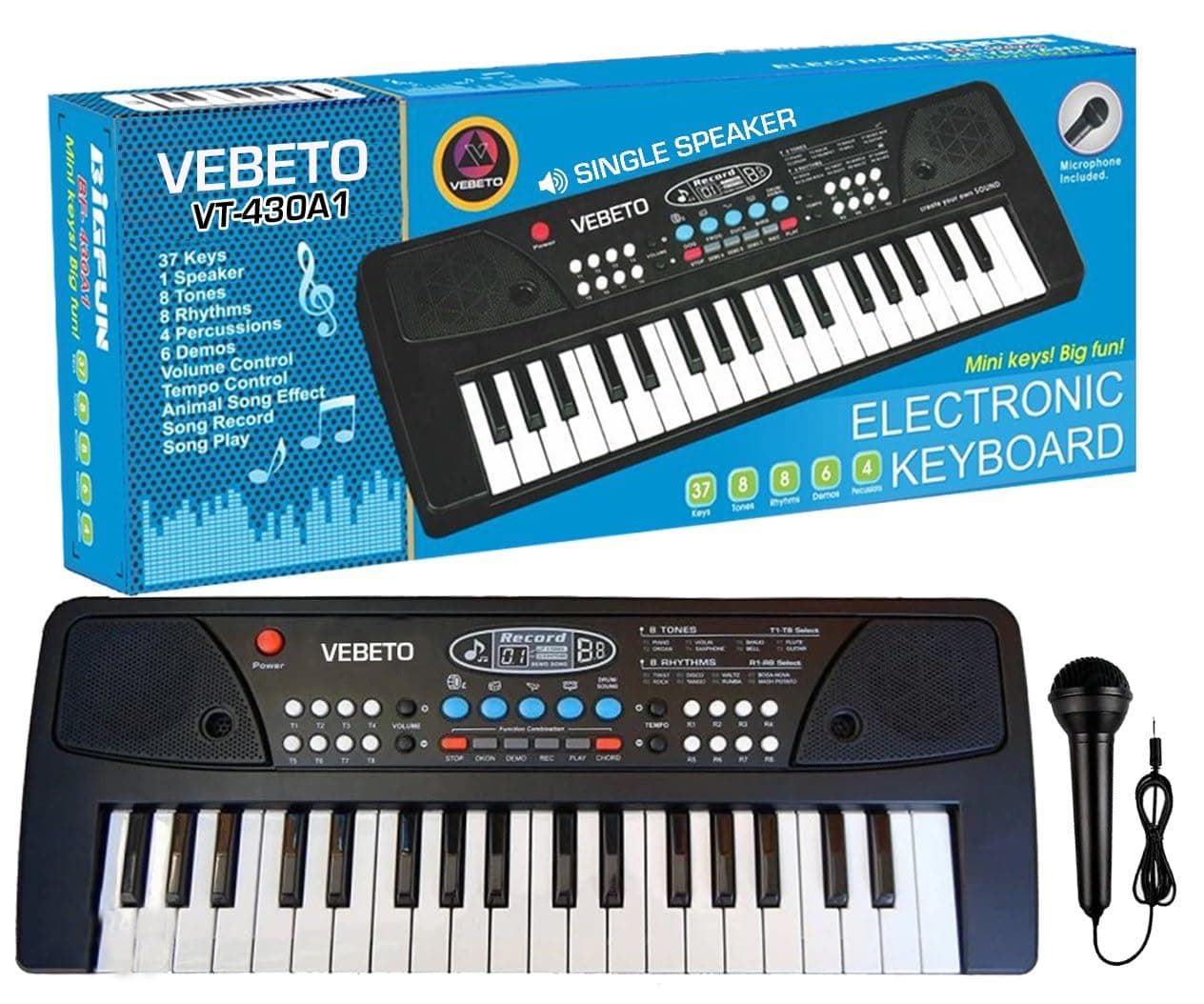 VEBETO Kids Piano Keyboard with Mic @ ₹698