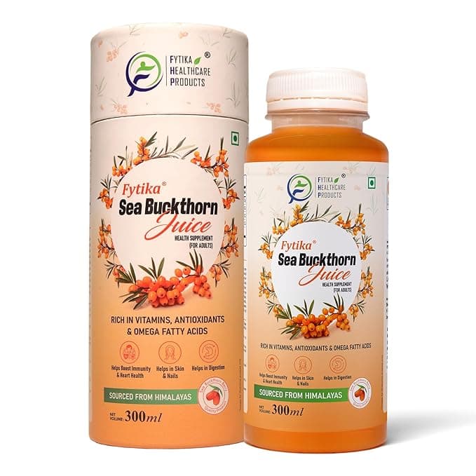 Fytika Sea Buckthorn Pulp Concentrate Juice, 300ml at ₹456 (54% Off) – Amazon