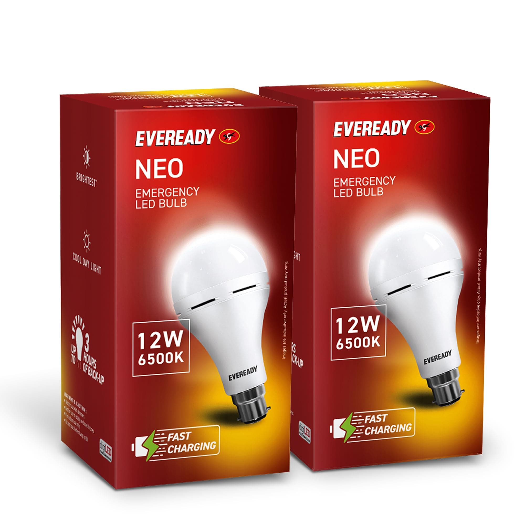 Eveready 12W B22D Emergency Inverter LED Bulb, 4 Hr Backup, Pack of 2 at ₹503 – Amazon