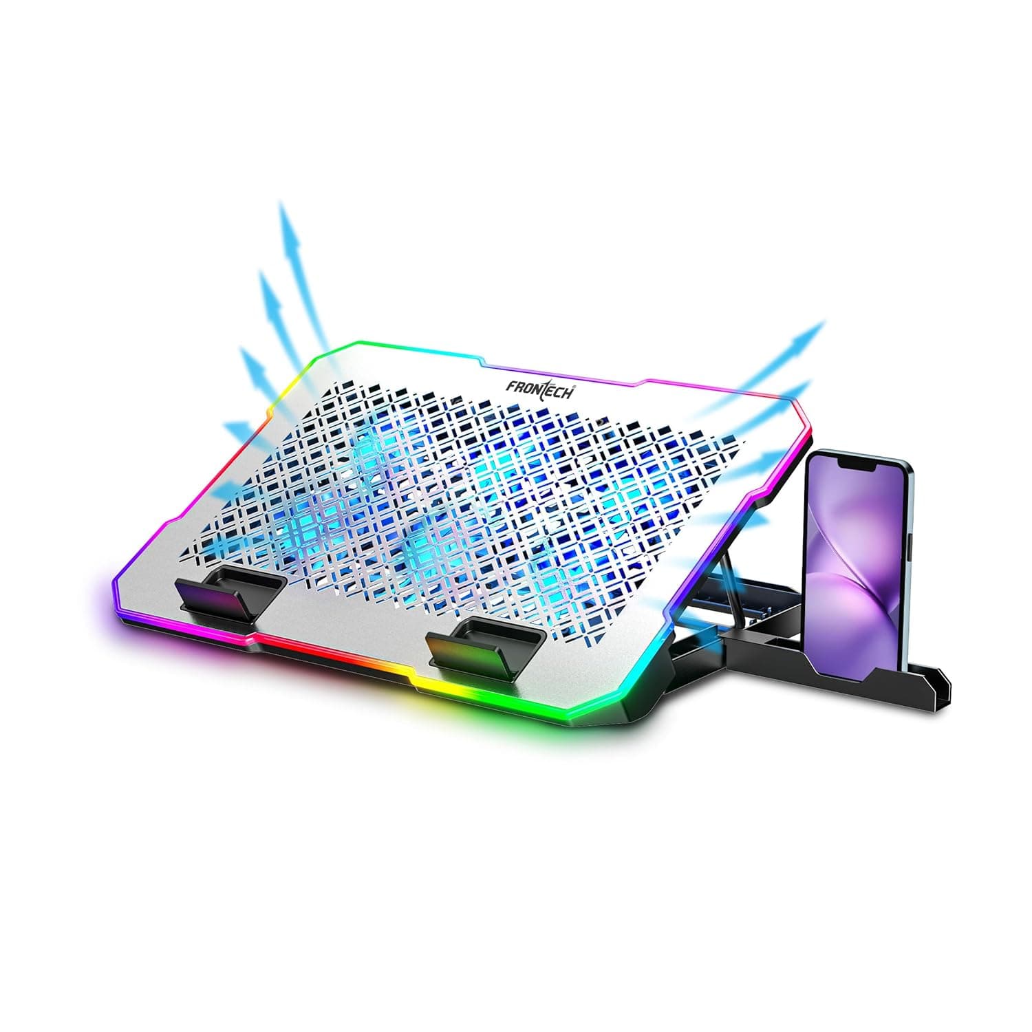 Frontech Laptop Cooling Pad | 6×60mm RGB Fans | Heat Dissipation Design | Adjustable He... at ₹949 (57% Off) – Amazon