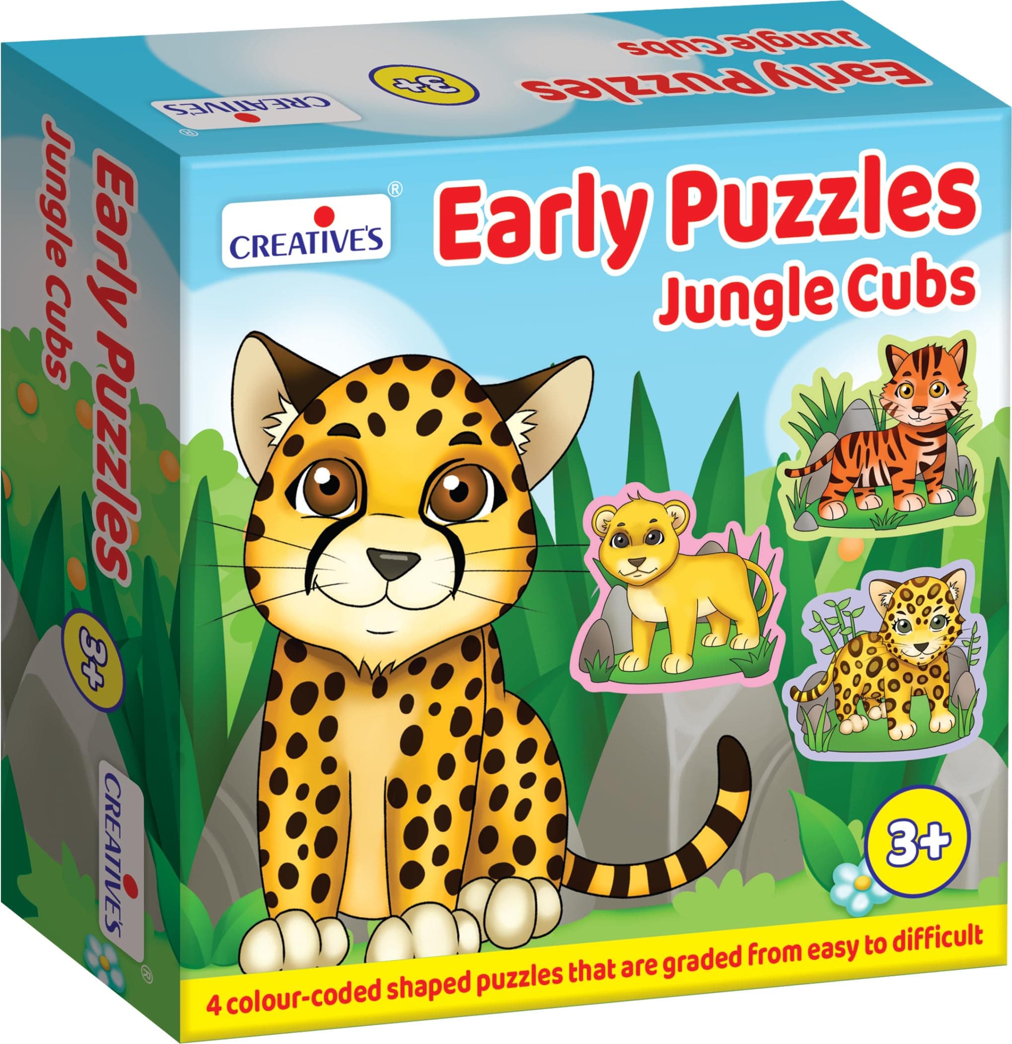 Creative's Early Puzzles Jungle Cubs, 3-6 Piece Jigsaws
