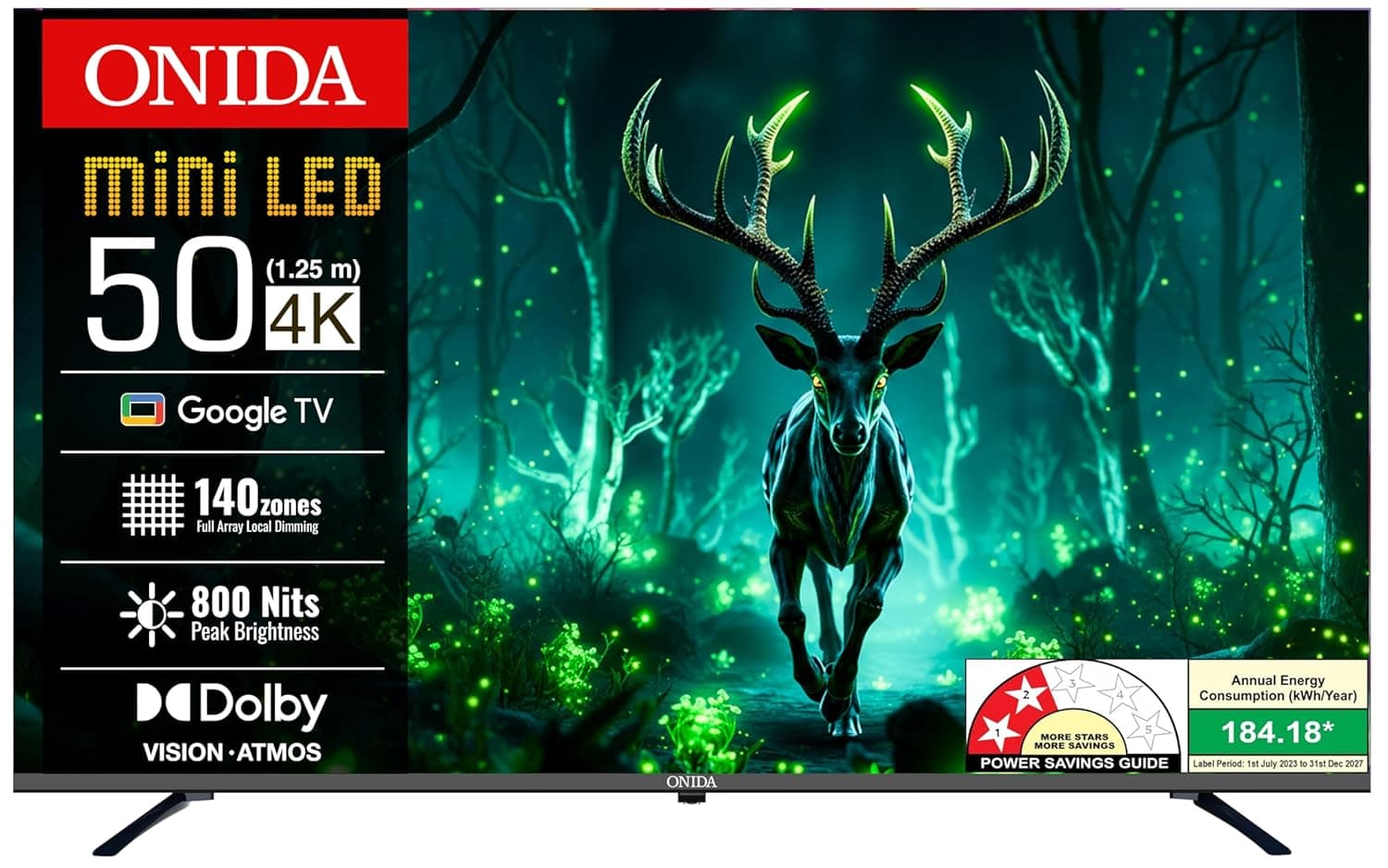 Onida (50 inchs) Nexg Series 4K Ultra HD Smart QLED Mini LED Google TV at 38999. – Amazon