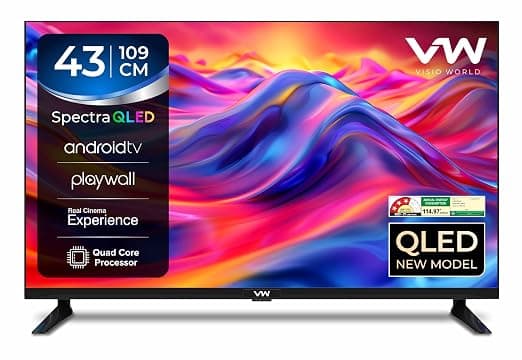 VW 43" Spectra Series Full HD Smart QLED Android TV (VW43AQ3) at ₹14,499 (52% Off) – Amazon