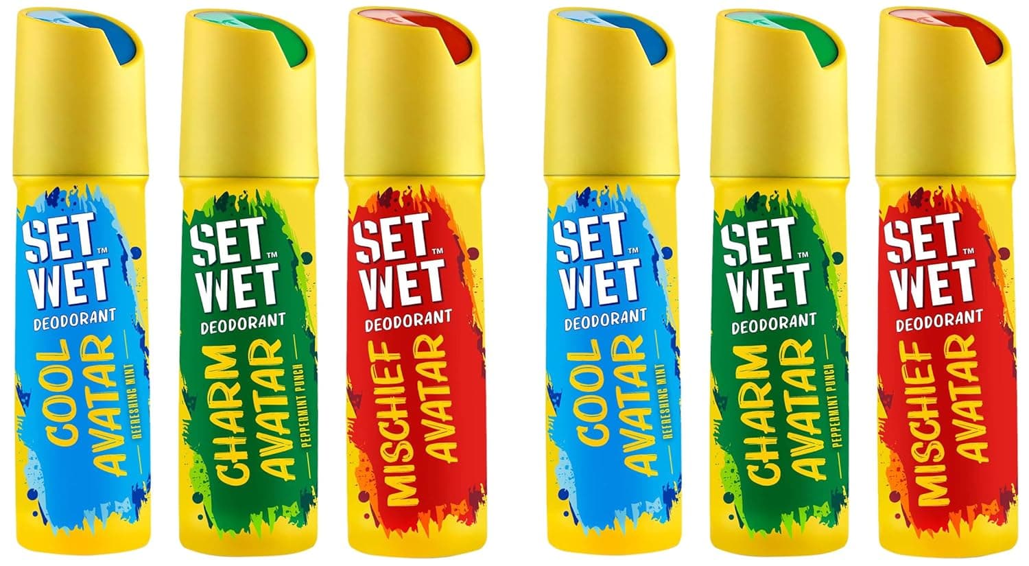 SET WET Deodorant Spray Perfume Cool, Charm & Mischief Avatar for men, 150ml (Pack of 6) at ₹368 – Amazon