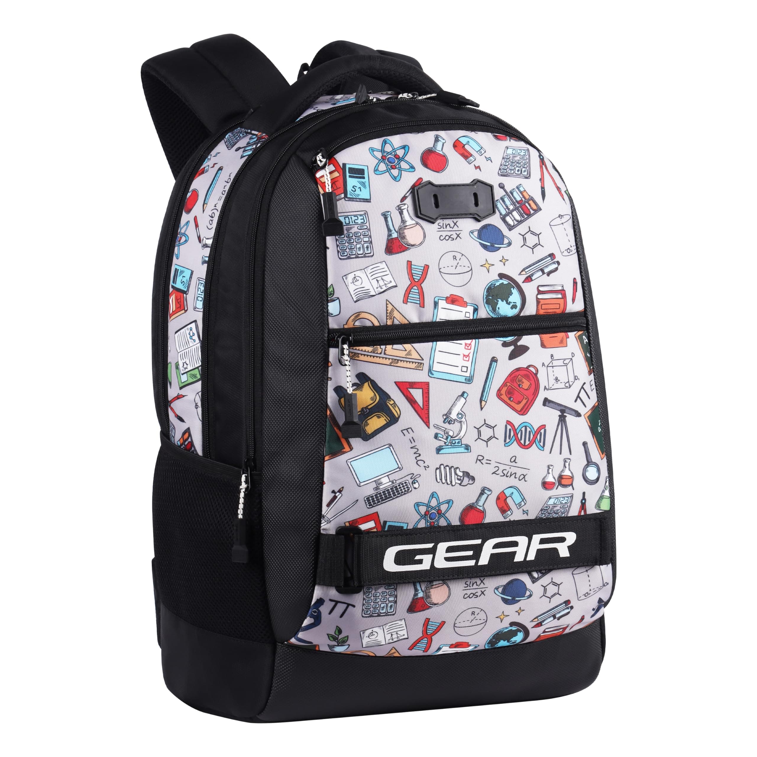 Gear Invent 19"/34L Large Water Resistant 4-Compartment School Bag and Casual Backpack, Black