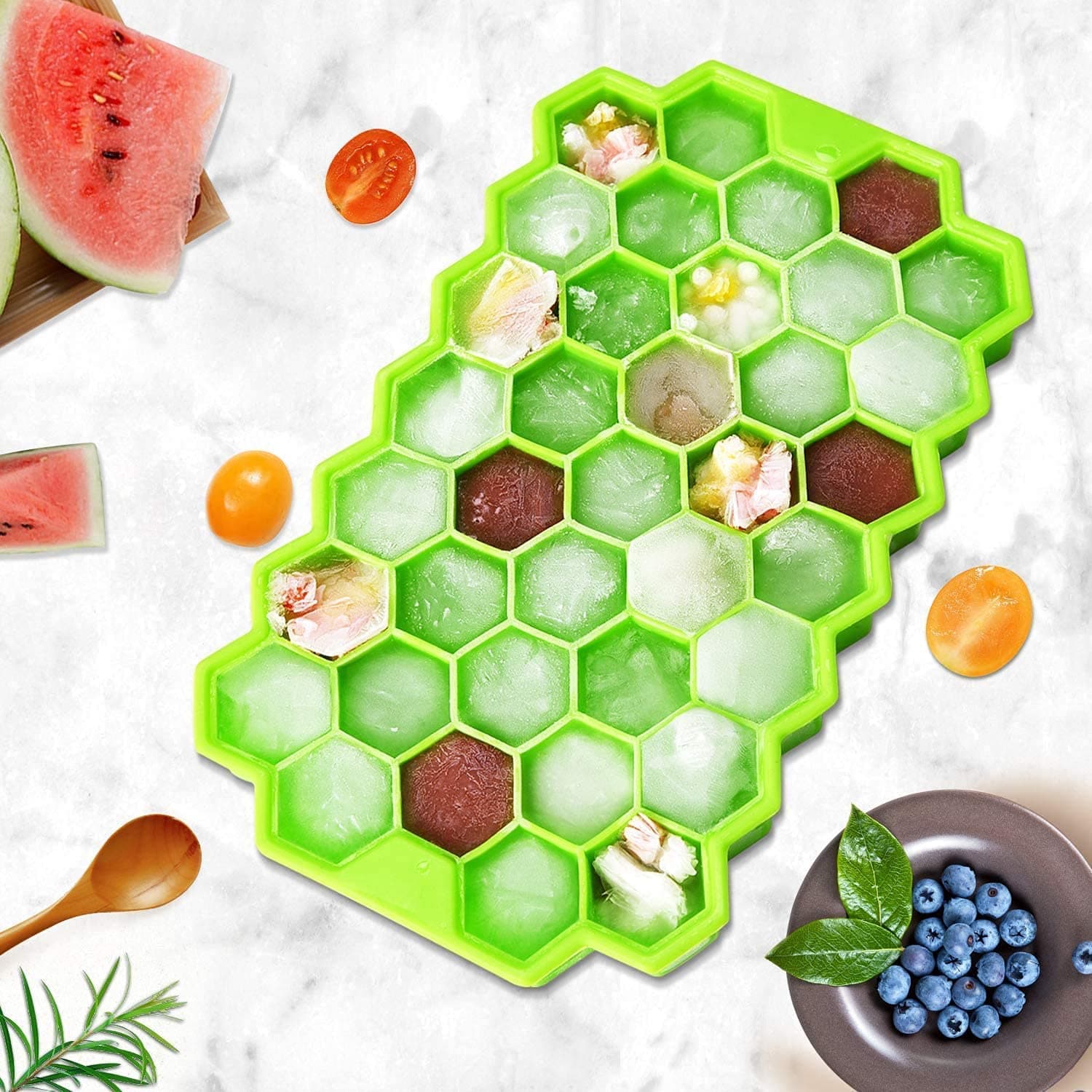 Clazkit Flexible Silicone Honeycomb 37 Cavity Ice Cube at ₹72 (71% Off) – Amazon