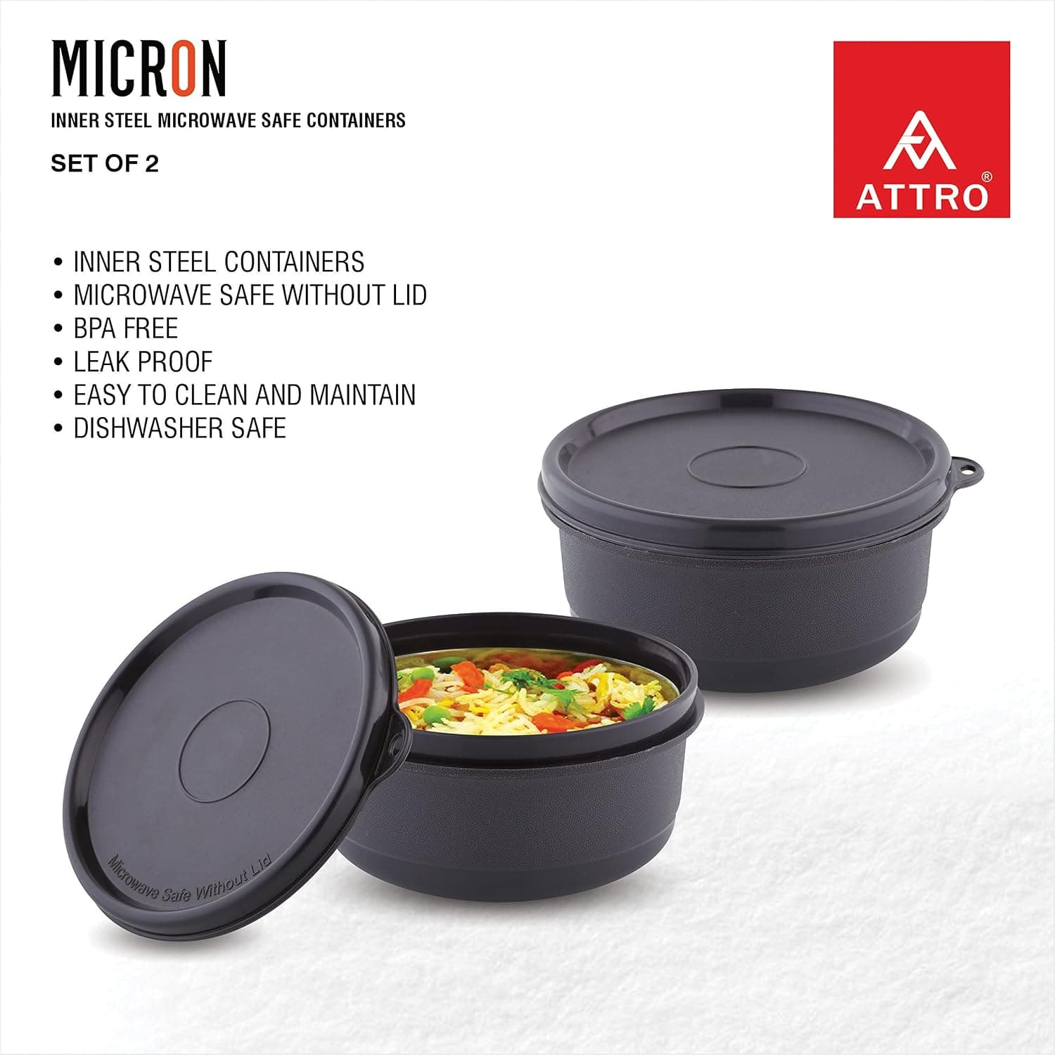 ATTRO Set of 4 Micron Stainless Steel Double Wall at ₹278 (60% Off) – Amazon