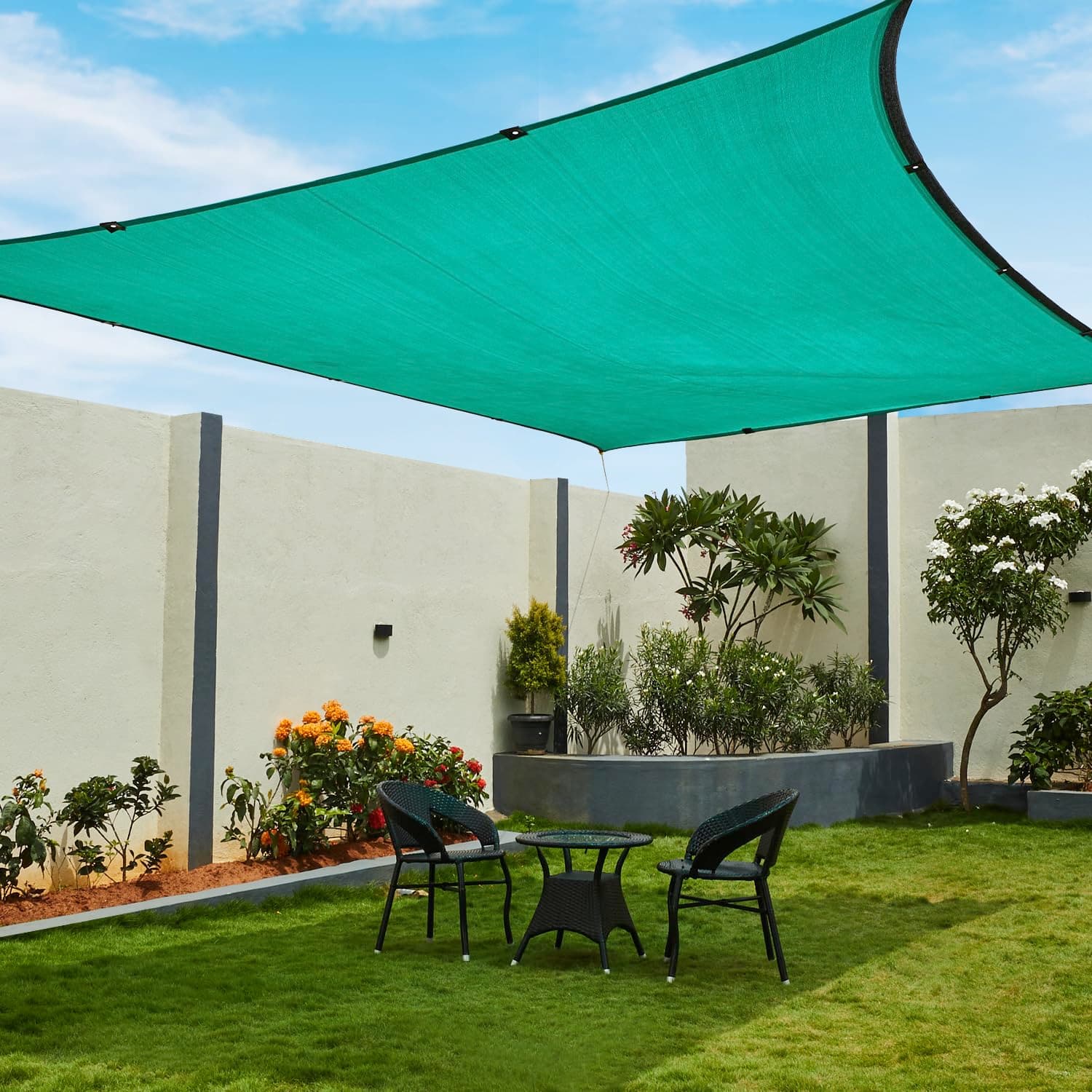 Amazon Brand Solimo High Density Shade Net 75%, Green Net 10ft x 10ft