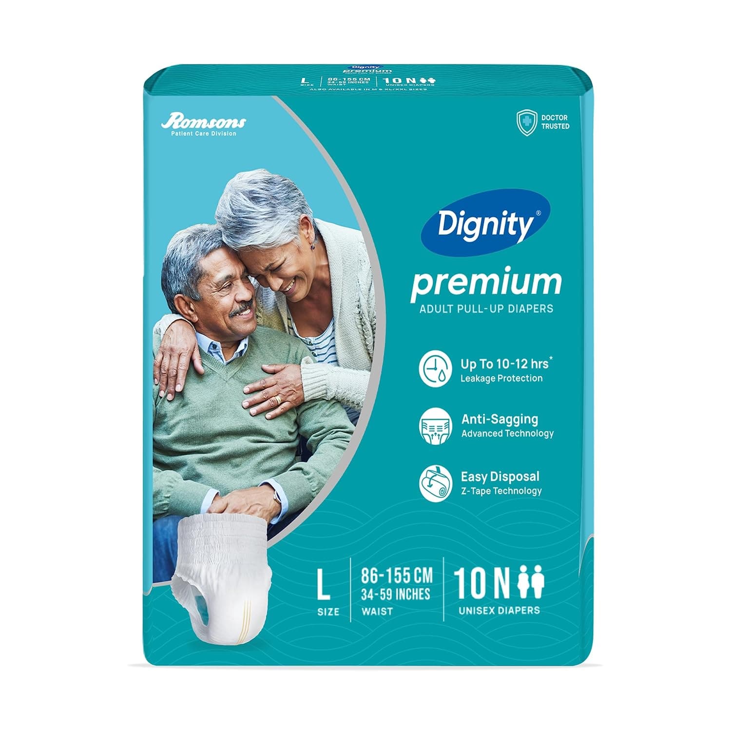 Dignity Premium Pull-Up Adult Diapers Pant Style — Large, 10 Count