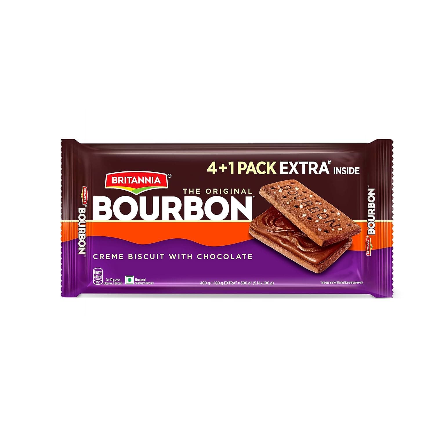 Britannia The Original Bourbon - Creme Biscuit with Chocolate | Buy 4 Get 1 Free | 500gm | Chocolatey Indulgence in every layer Rs. 65 - Amazon at ₹65 (35% Off) – Amazon