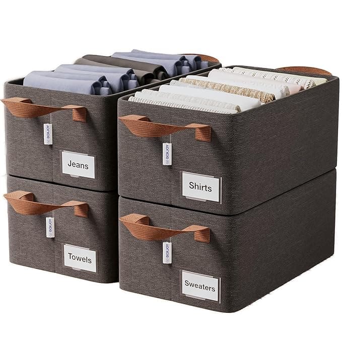 BOXJOY 4-Pc Foldable Wardrobe Cloth Organizer Set with Steel Frame & Handles at ₹445 (70% Off) – Amazon