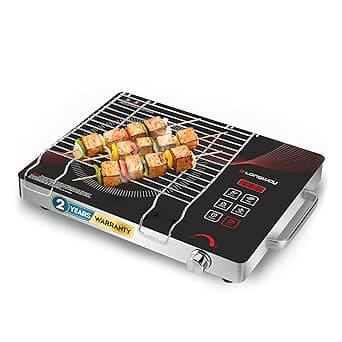 Longway Infralite Pro 2200W Infrared Induction Cooktop with Steel Grill Rack, Crystal Glass Top, Touch Panel & Digital Display, 4 Preset Mod at ₹2798 – Amazon