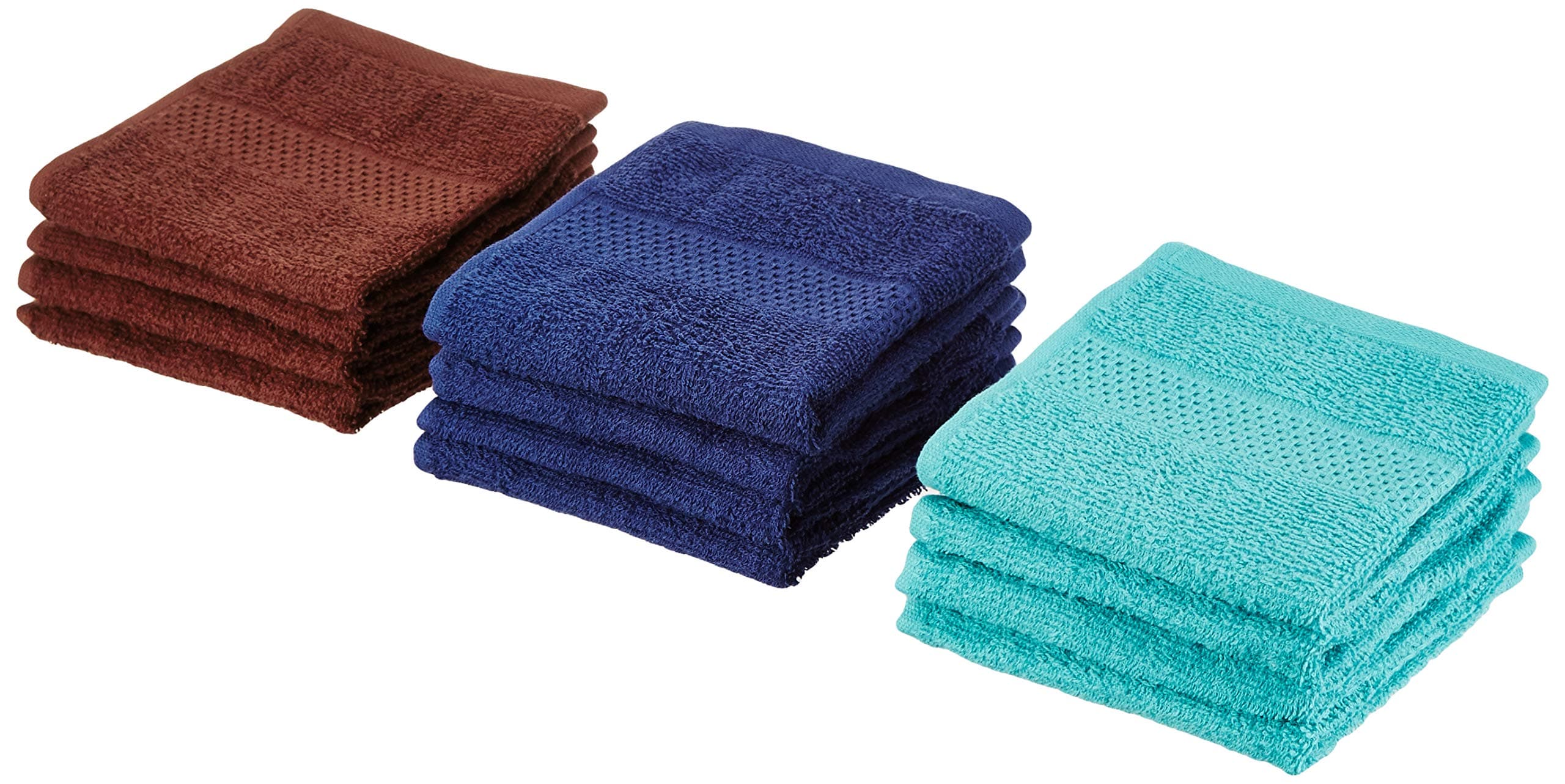 Amazon Brand Solimo Cotton Face Towel Set (12 Piece, 380 GSM)