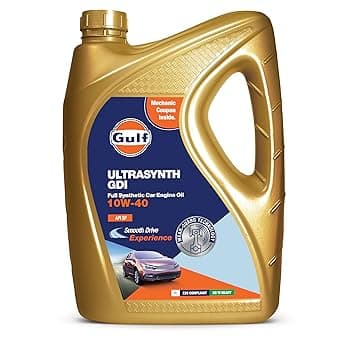 Gulf ULTRASYNTH GDI 10W40 API SP, ILSAC GF-6A | Developed for Petrol, E20 & CNG Passenger Cars | 4 Wheeler Full-Synthetic Engine Oil [3 L] at ₹1285 – Amazon