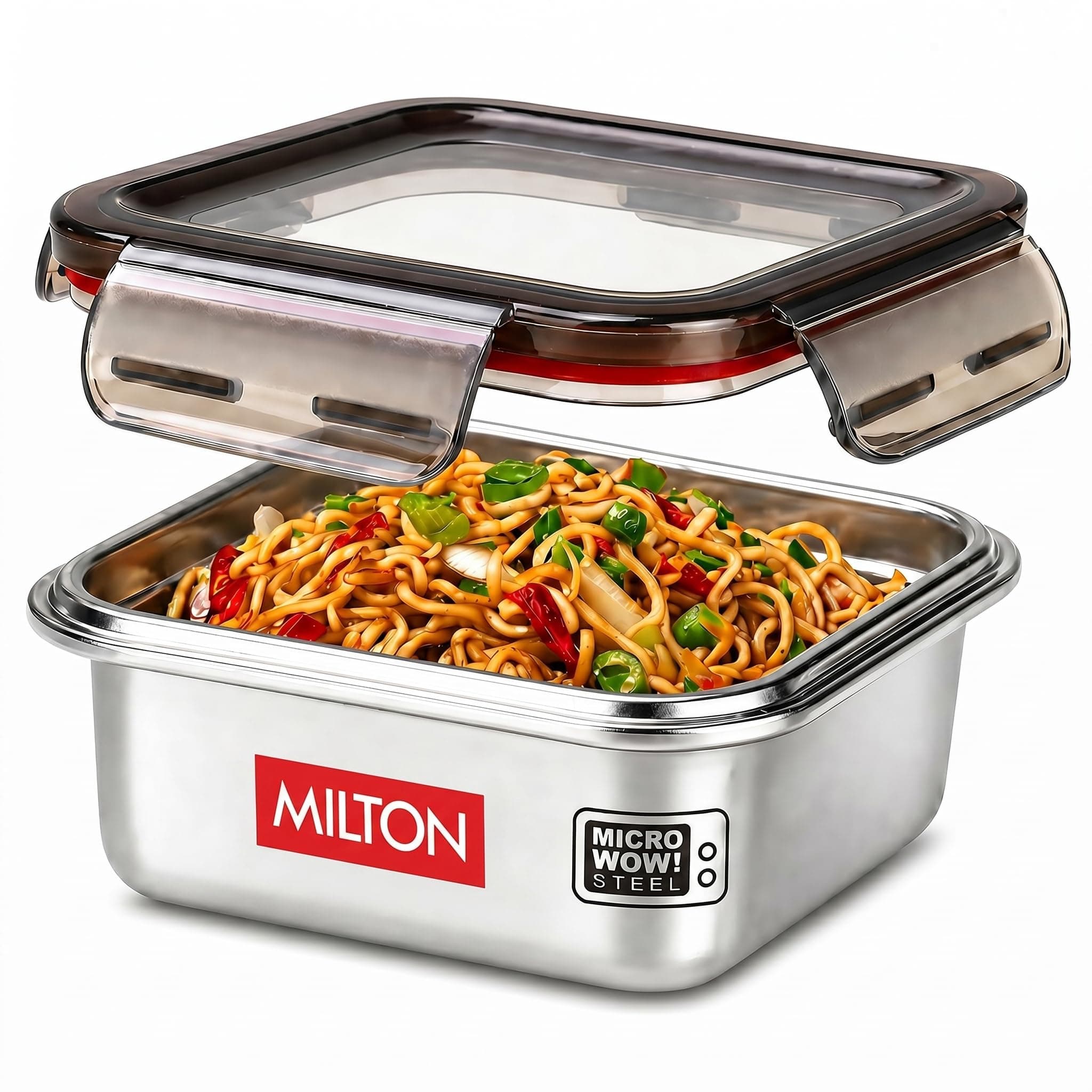 MILTON Modulo Steel Square 450ml Container with Lock Lid