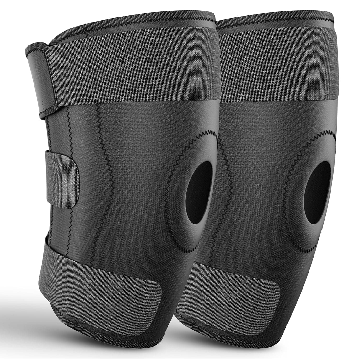 Knee Support Sleeves for Gym & Sports — Compression Braces, Pair (Pack of 2)
