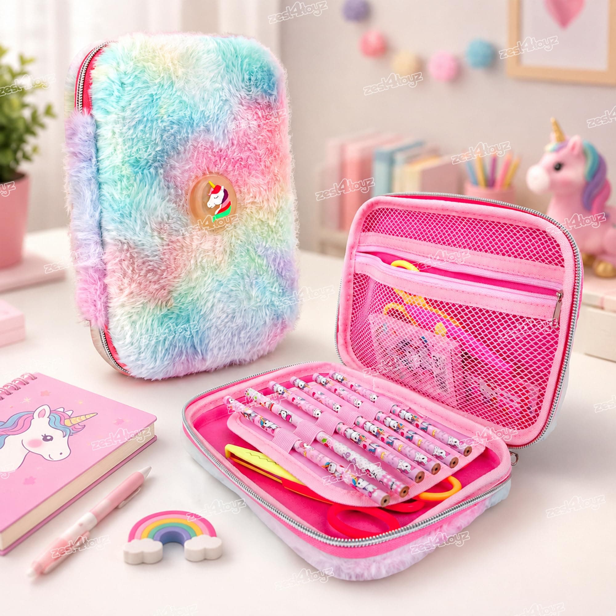 Zest 4 Toyz Fluffy Unicorn Pencil Case for Kids at Rs.199 – Amazon