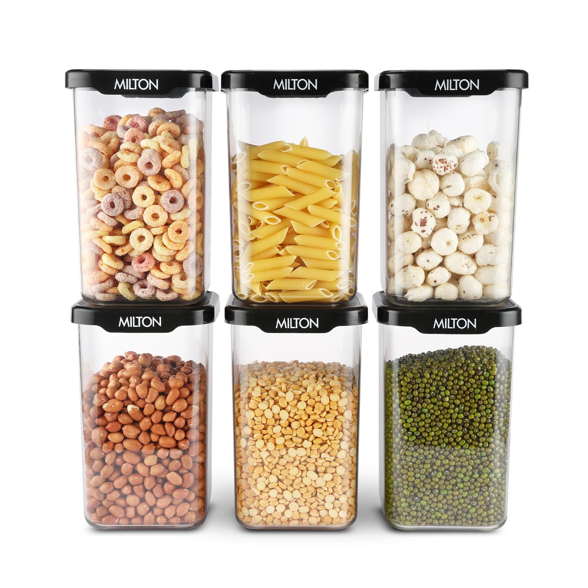 MILTON Square Premium Storage Containers, Set of 6 (1100 ml) at ₹549 – Amazon