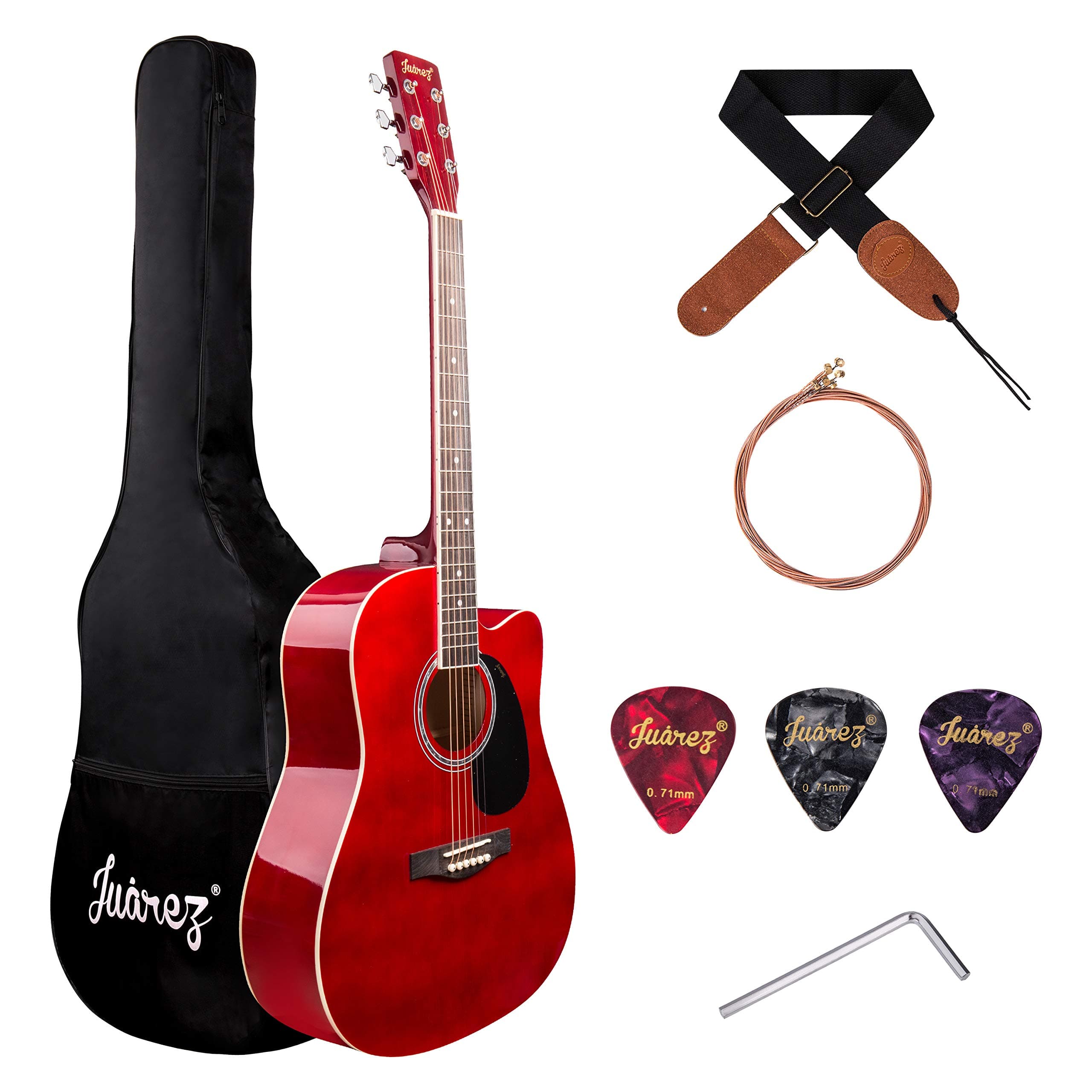JUAREZ Arpeggio 41 Inch Acoustic Guitar Kit (JRA41SP-RD)