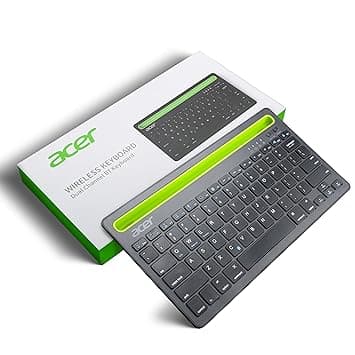 acer Swift Slim Multi-Device Wireless Rechargeable Keyboard with Cradle for Tablet and Phone | Dual Channel Switch | Compact, Quiet | Compat at ₹1189 – Amazon