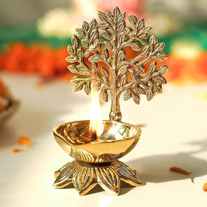 Behoma 100% Brass Kalpavriksha Tree-of-Life Diya for Puja at ₹947 (53% Off) – Amazon