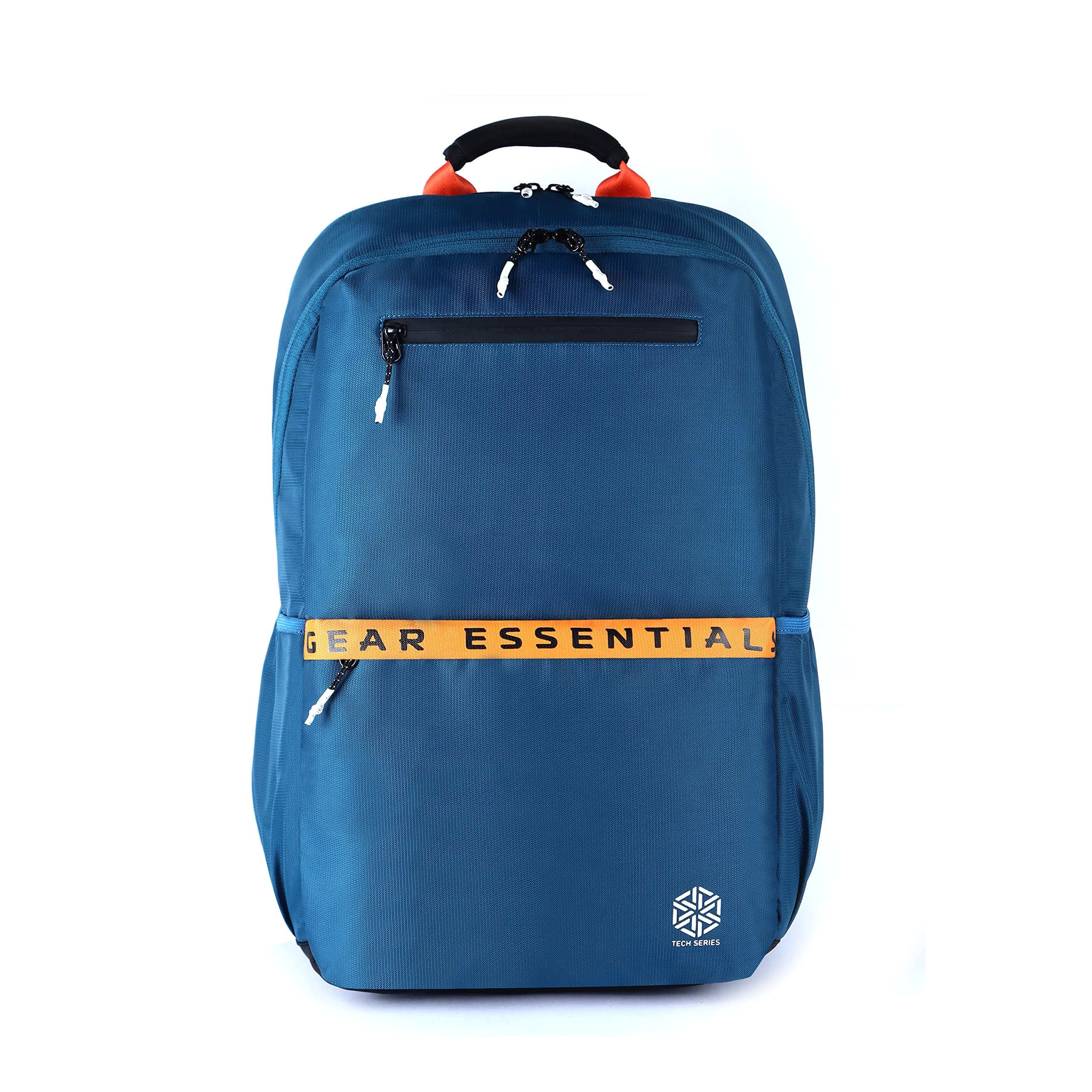 Gear LOGI-Q 27L Laptop Backpack, 5 Compartments, Water Resistant, Trolley Sleeve, Teal-Yellow