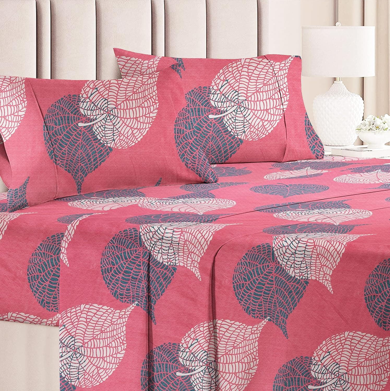 VAS COLLECTION 160 TC Prime Collection 1 Double Bedsheet with 2 Matching Pillow Covers | Soft Brushed Microfiber & Wrinkle Free - 3 Pcs Set  – Amazon