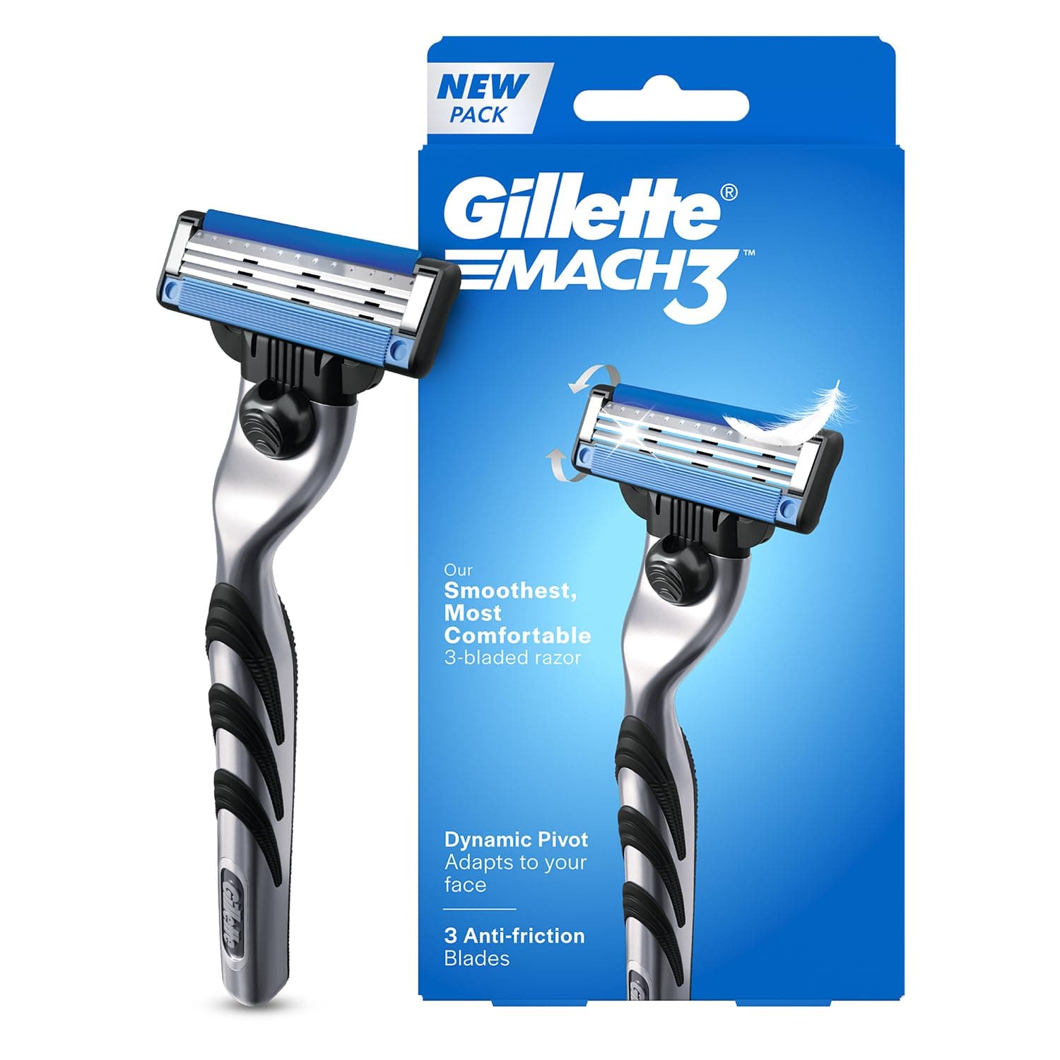 Gillette Mach 3, Shaving Razor For Men | Most Comfortable Shave | 3D Blade Technology | Metal Handle For Superior Grip at ₹129 – Amazon