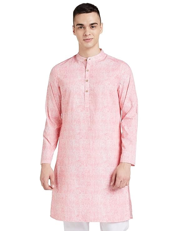 Amazon Brand - Symbol Men Cotton Printed Long Kurta (Regular Fit) at ₹629 – Amazon