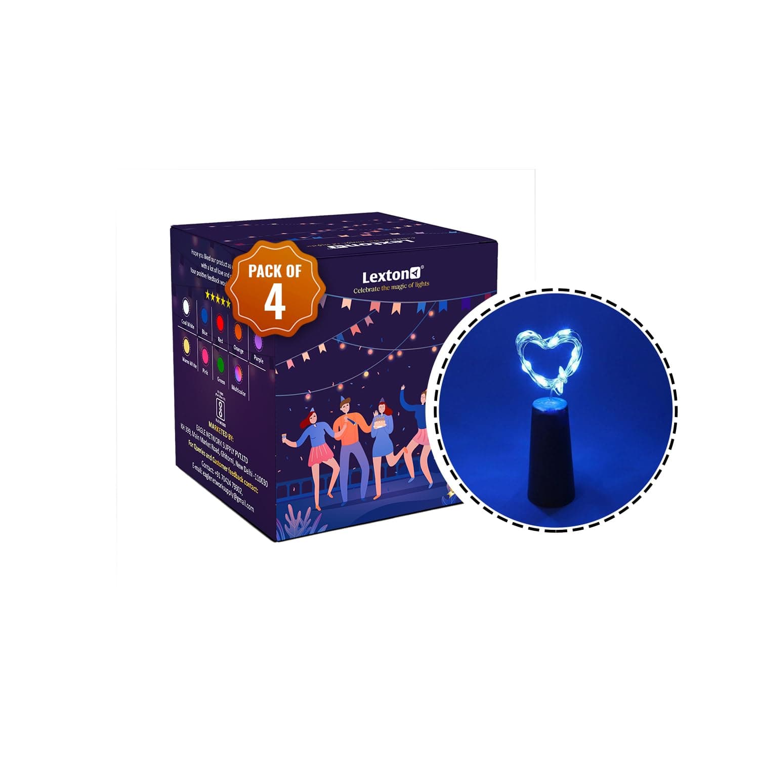 Lexton Cork Light | Bottle Light | Blue Copper String Light | Cork String Light | 4 Pieces | for Valentine's Day, Room décor, Birthdays, Party,Diwali at ₹69 – Amazon