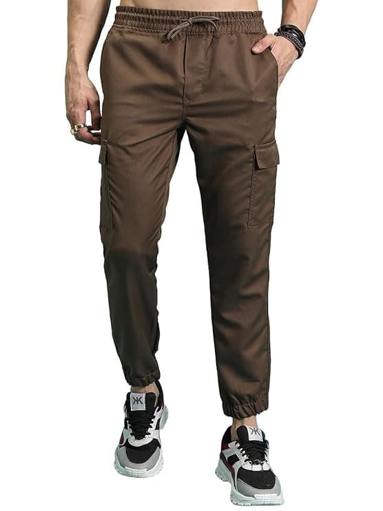 Highlander Men's Cargo Jogger Trousers| Utility Pockets | Trouser for Men | Men Trousers at ₹459 – Amazon
