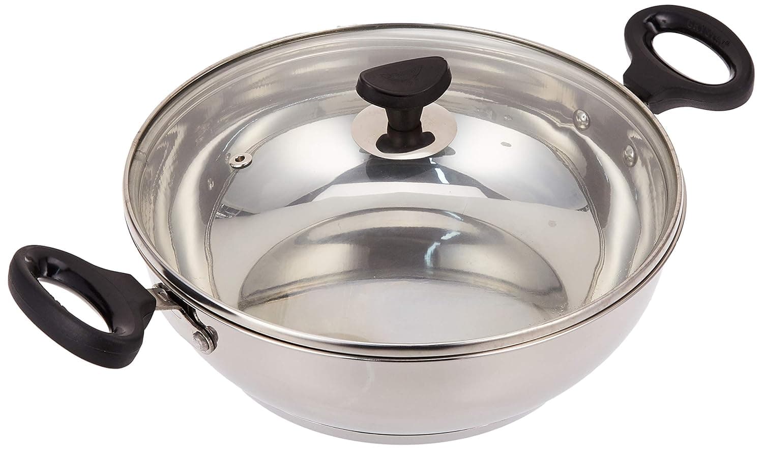 Crystal Stainless Steel Kadai with Glass Lid| 250 mm | 3.4 L at ₹362 – Amazon