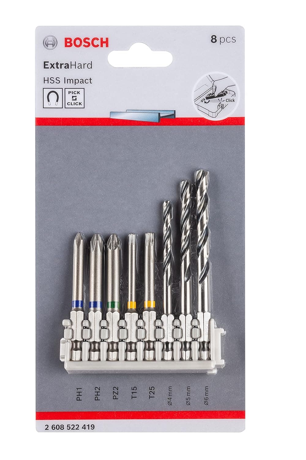 Bosch Professional Extra Hard, 65Mm Screwdriver Bits And Pointteq Metal Drill Bits Set, Pack Of 8 at ₹490 – Amazon