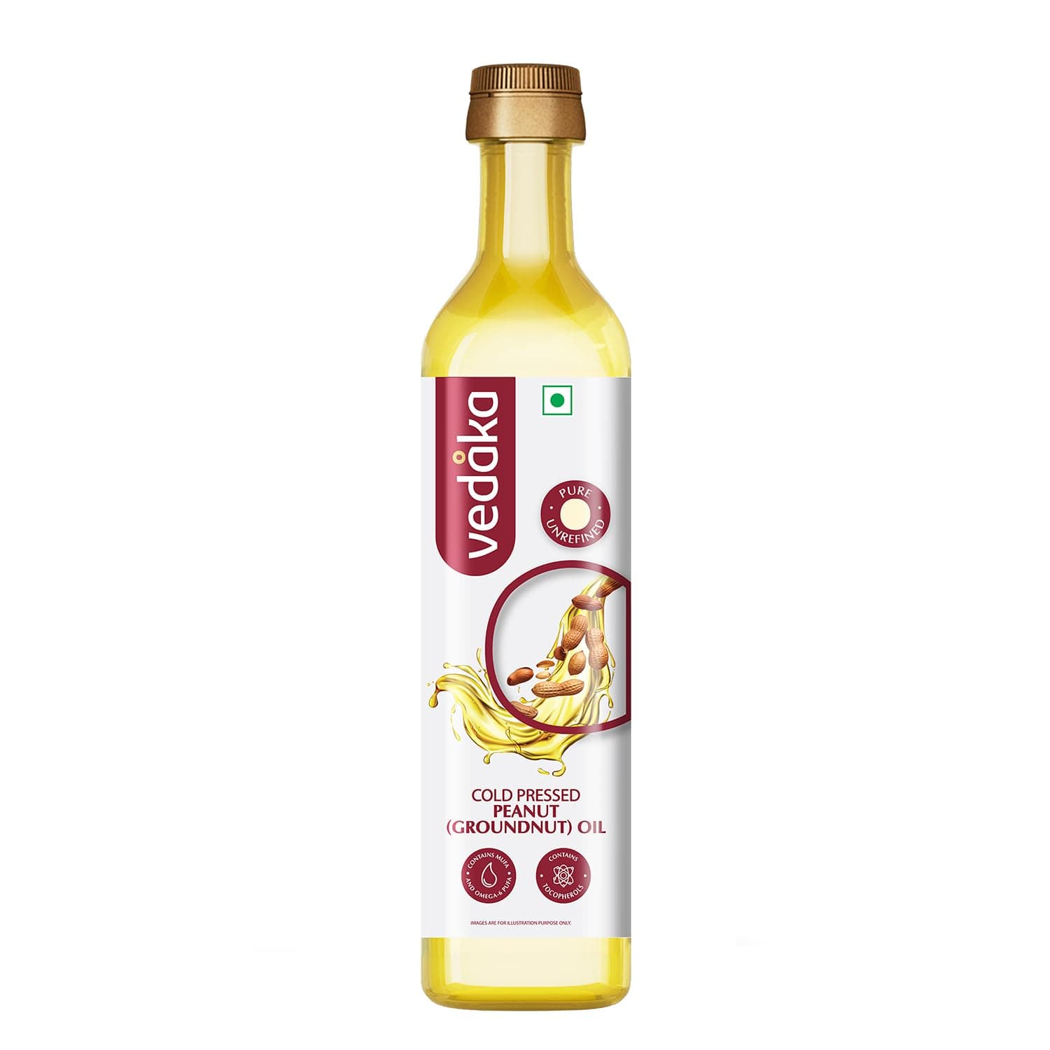 Vedaka Cold Pressed Peanut Oil, 500ml at ₹179 – Amazon