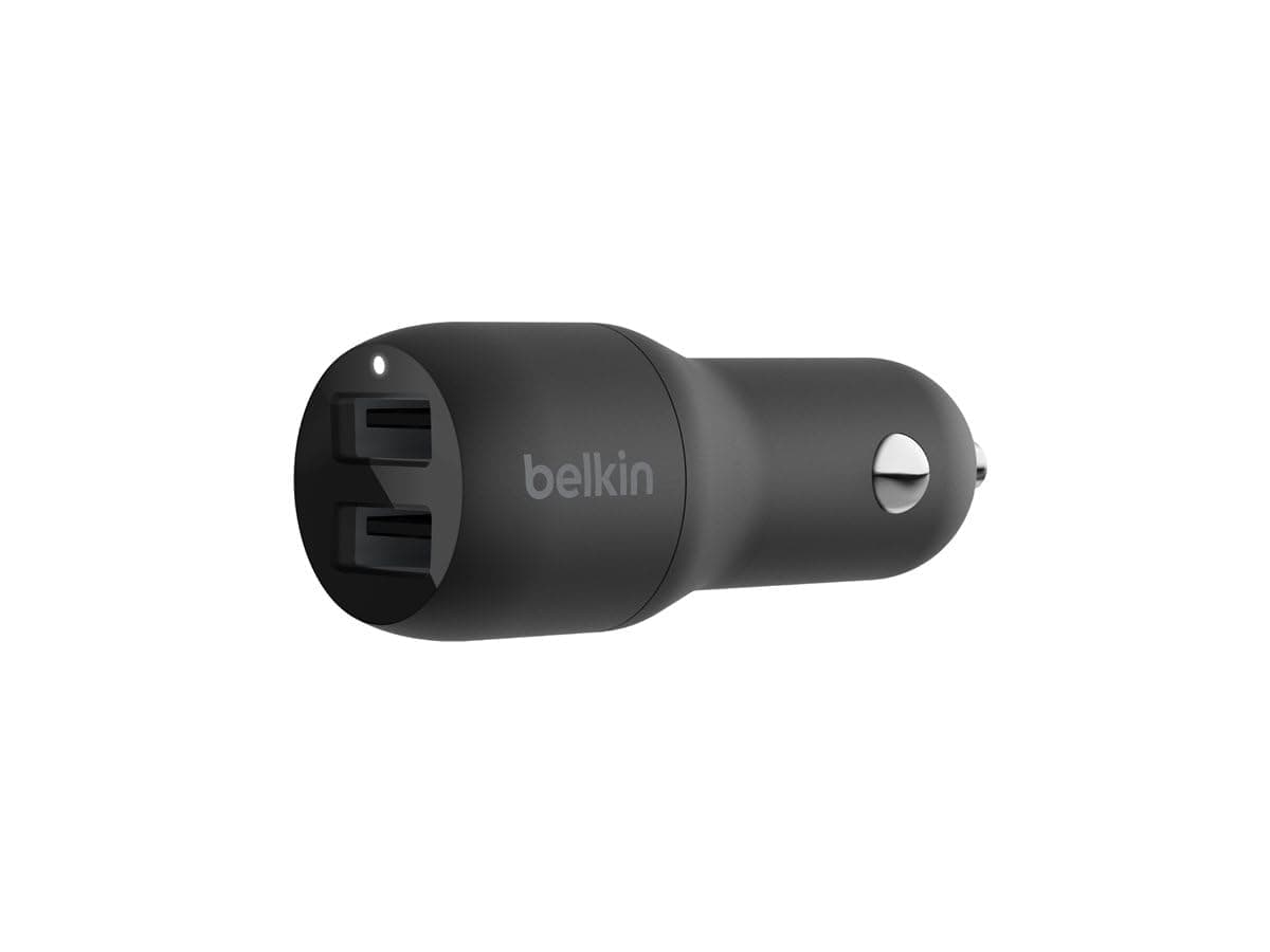 Belkin 24W Dual USB-A Fast Charge Car Charger Adapter. with 12W Pd from Each USB-A Ports Quick Charge All Compatible Devices (Mobiles, Table at ₹799 – Amazon