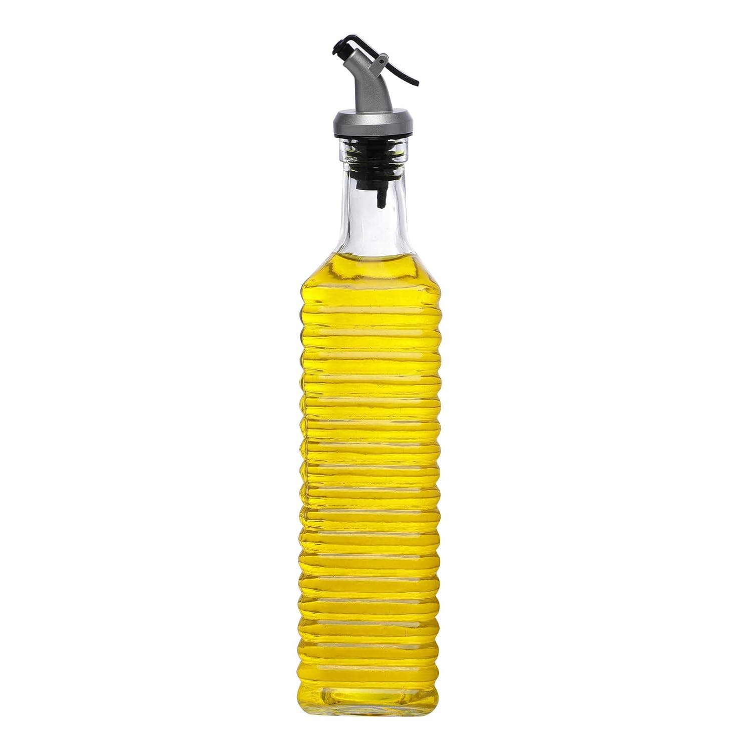 SimpArte Glass Oil and Vinegar Cruet, Seasoning Set for Dining Table, Home and Kitchen, 500 ml 30cm (Transparent) (1 Pack Oil Label) at ₹111 – Amazon
