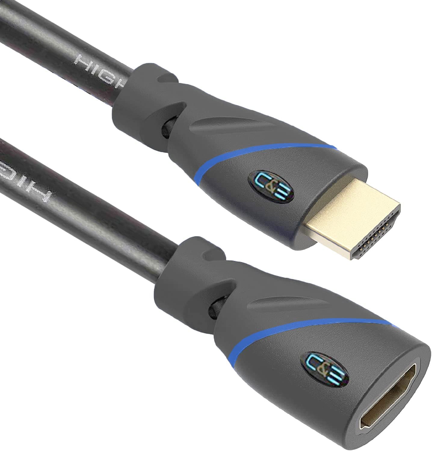 C & E 6 Feet [PACK OF-2] HDMI Extension Cable 4K HDMI Extender Male to Female Compatible with Various Devices - 1.8 Meter at ₹128 – Amazon