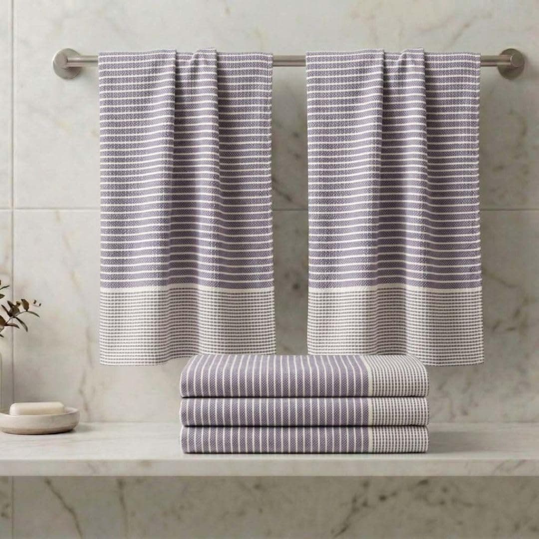 Athom Living Woven Light Weight Bath Towels 150L x 75W Pack of 5 at ₹278 – Amazon