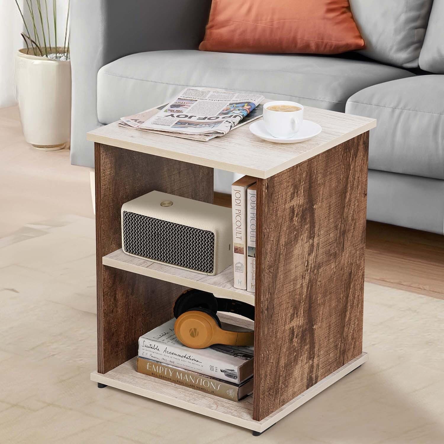 ABOUT SPACE Bed Side Table - End & Sofa Side Table,Corner Coffee Table with Solid Finish Space Saving Furniture with Storage for Living Room at ₹953 – Amazon