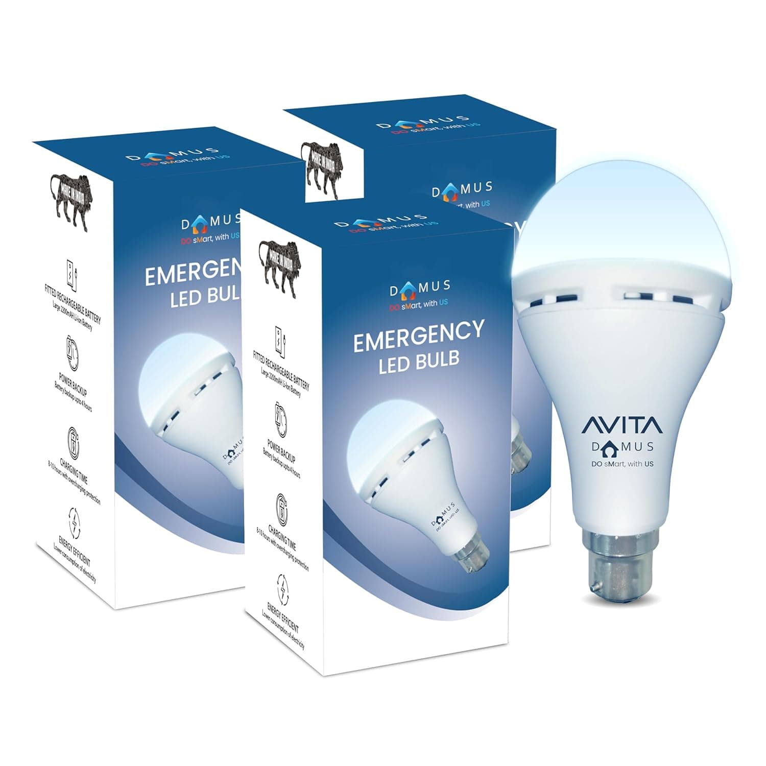 9W Emergency LED Bulb, Up to 4 hrs Power Back up, Over-charging Protection, Best for Power cuts (Pack of 3) at ₹449 – Amazon