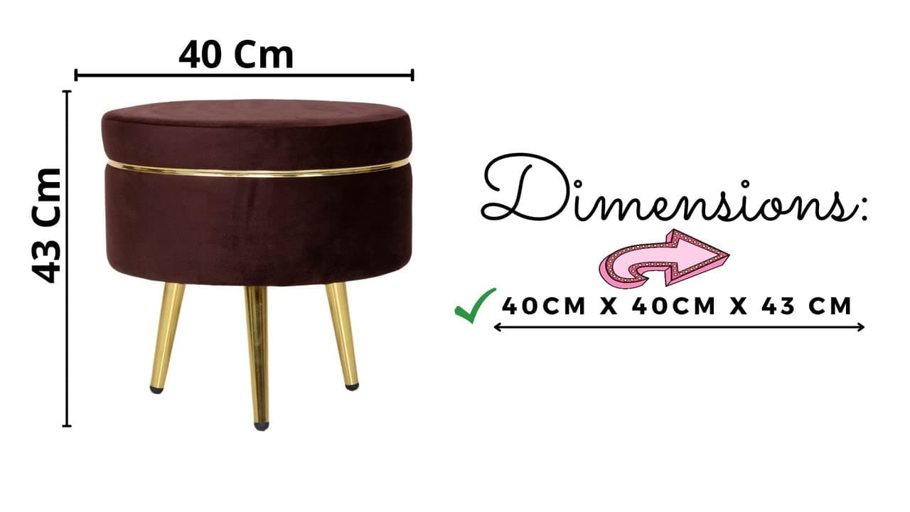 Ottoman Stool for Living Room, Velvet Foot Rest Puffy for So at ₹1691 – Amazon